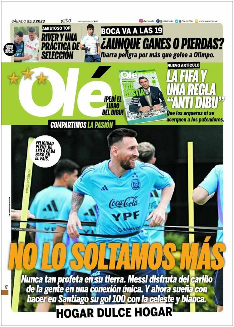 Portada de Olé (Argentina)