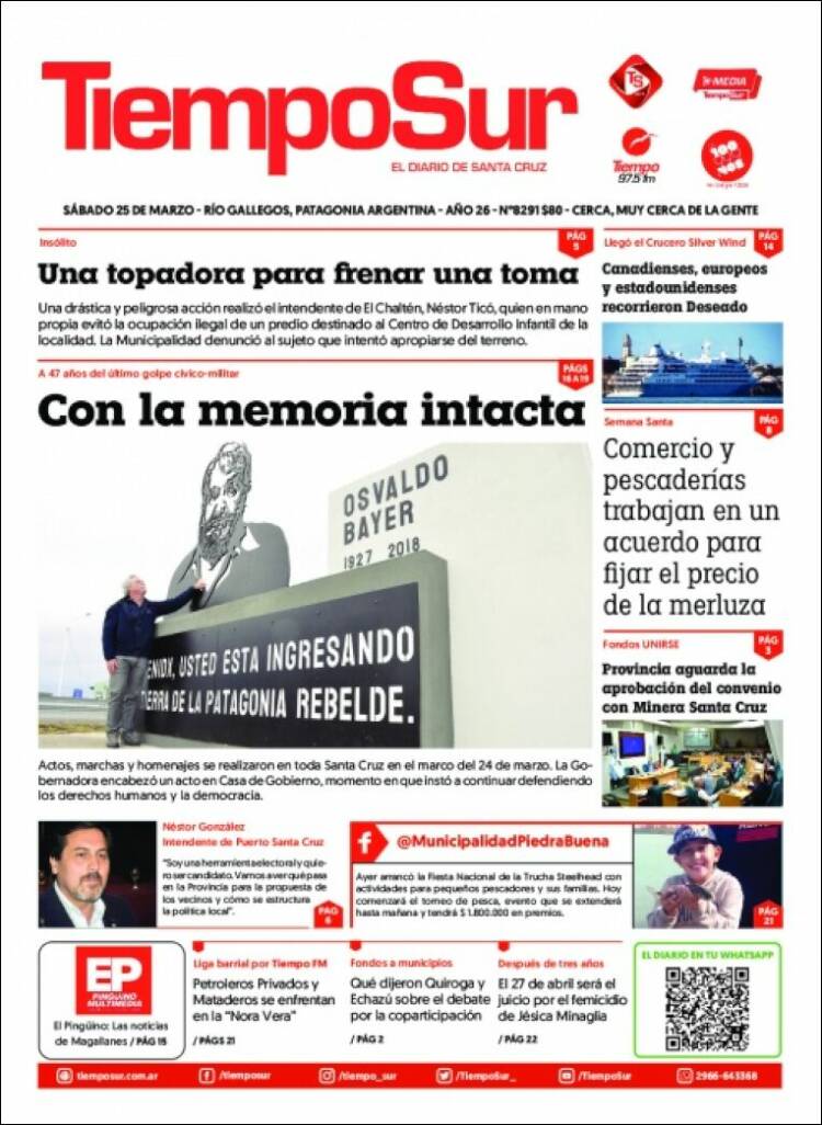 Portada de Tiempo Sur (Argentina)