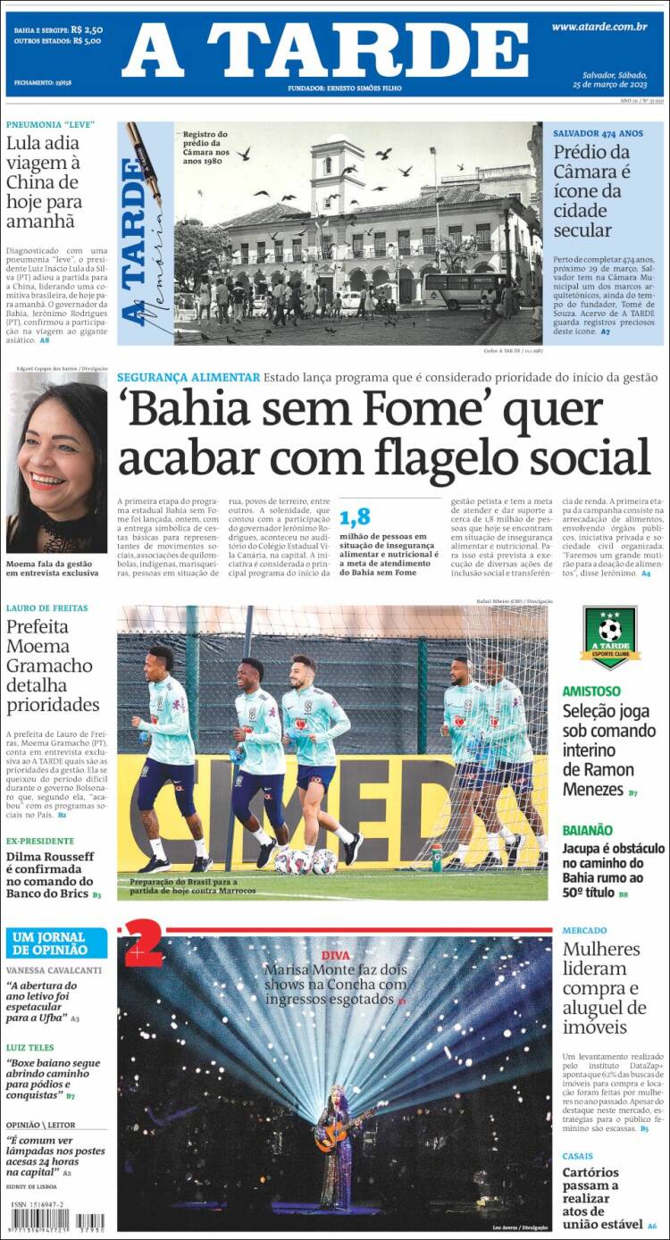 Portada de Diário A Tarde (Brasil)