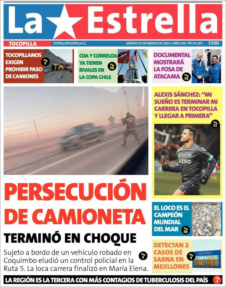 Portada de La Estrella de Tocopilla (Chile)