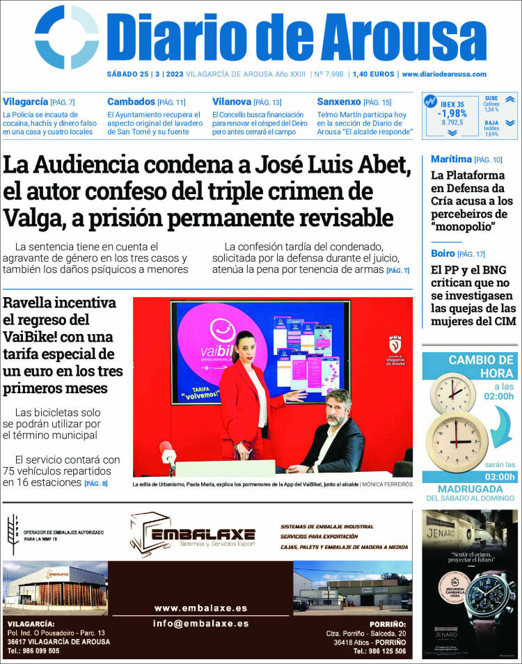 Portada de Diario de Arousa (España)