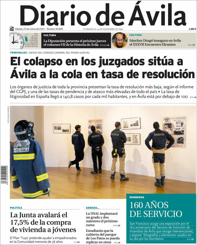 Portada de Diario de Ávila (España)