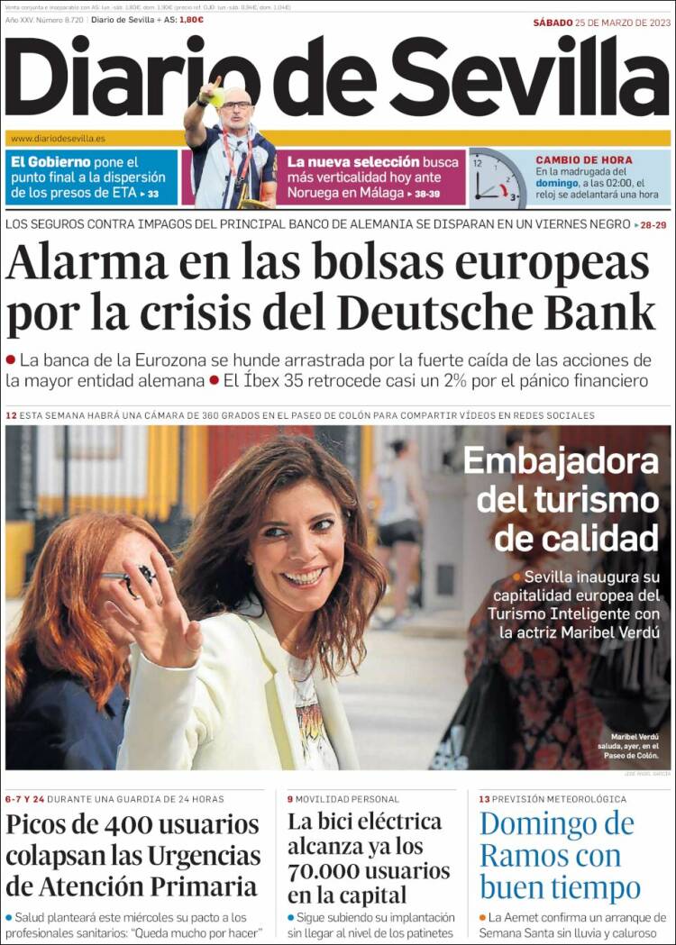 Portada de Diario de Sevilla (España)