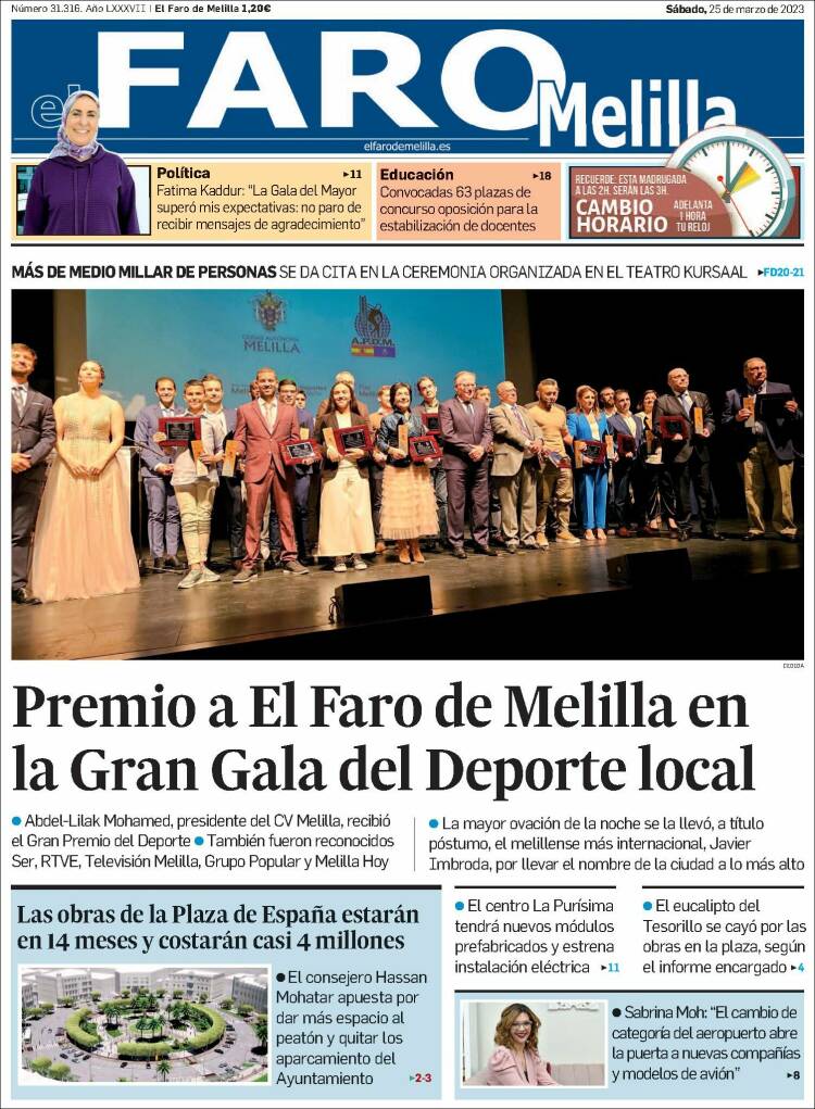 Portada de El Faro de Melilla (España)