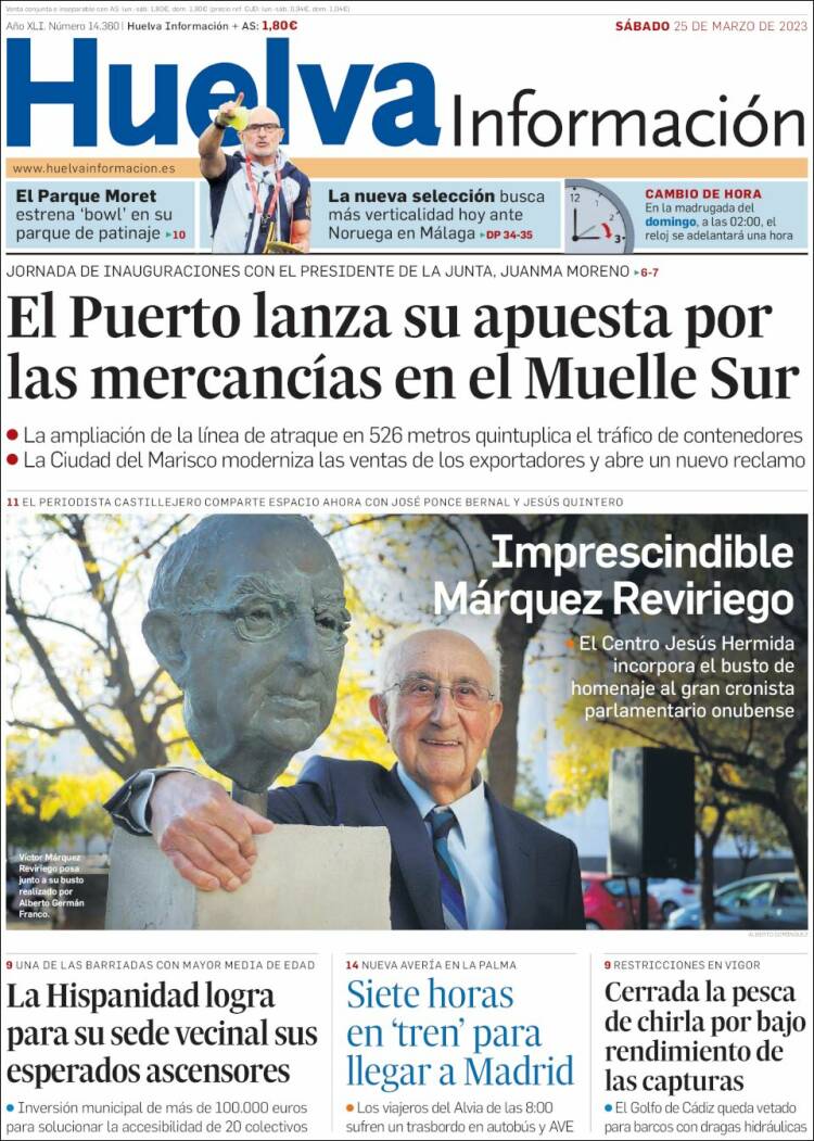 Portada de Huelva Información (España)