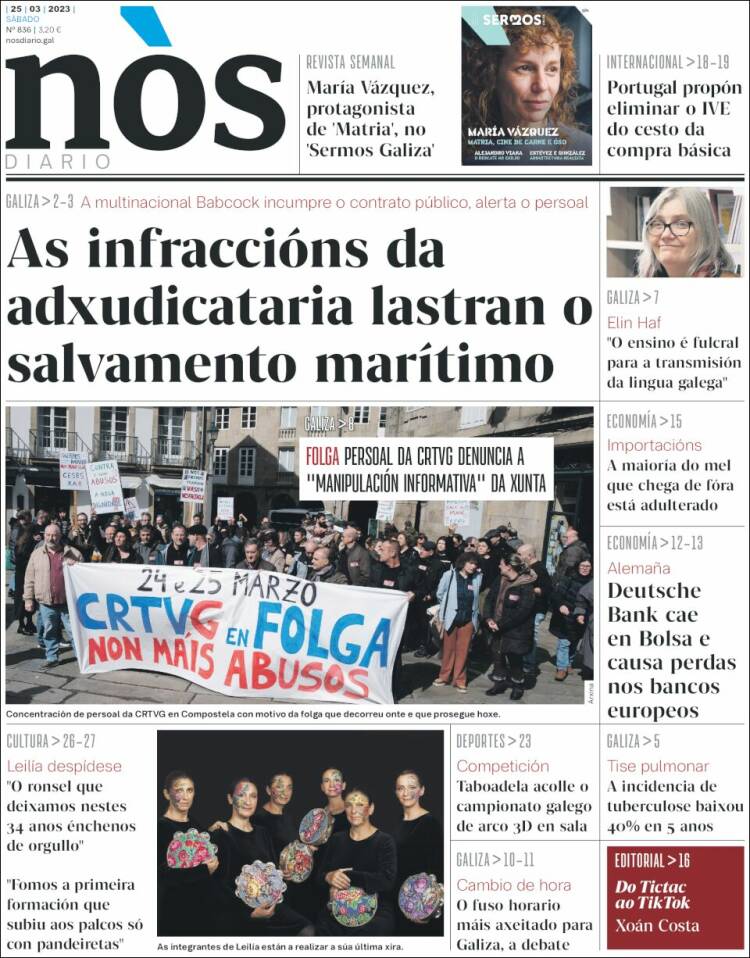 Portada de Nòs Diario (España)