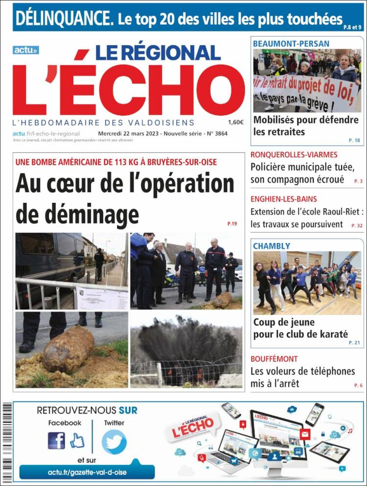 Portada de L'Echo de la Haute-Vienne (Francia)