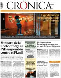 Portada de La Crónica de Hoy (México)