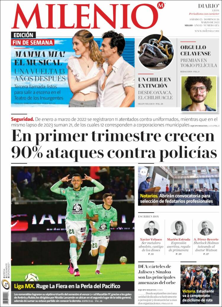 Portada de Milenio de León (México)