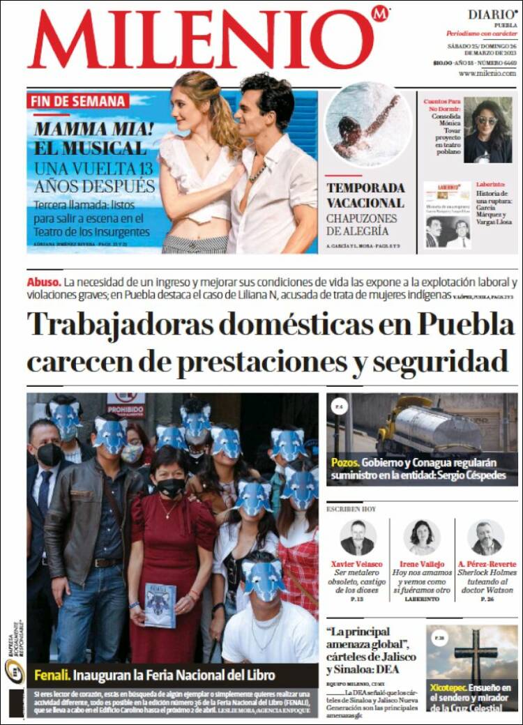 Portada de Milenio de Puebla (México)