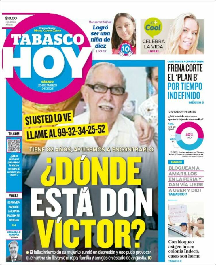 Portada de Tabasco Hoy (México)