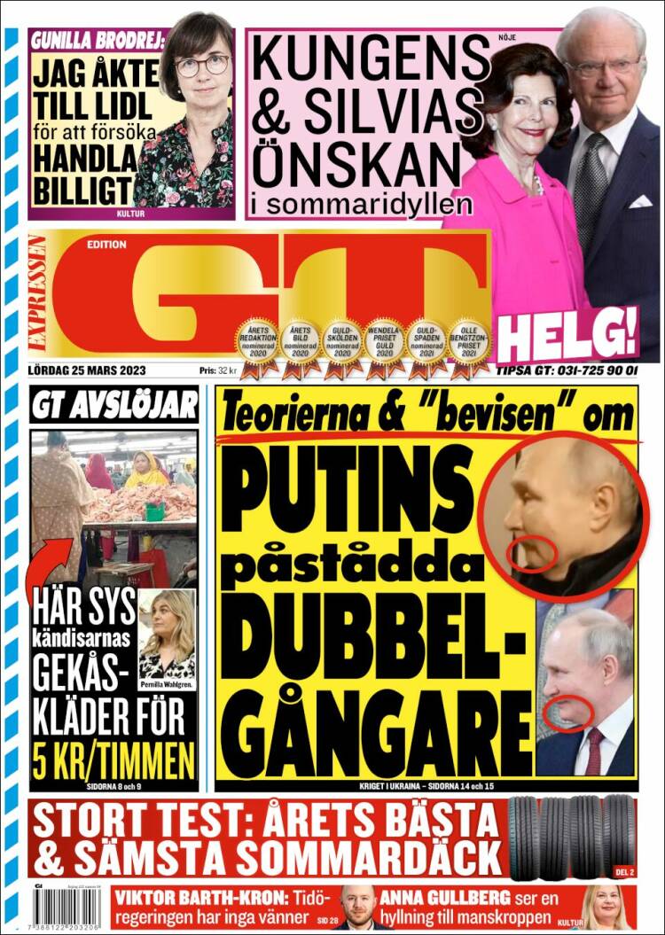 Portada de Göteborgstidningen (Suecia)