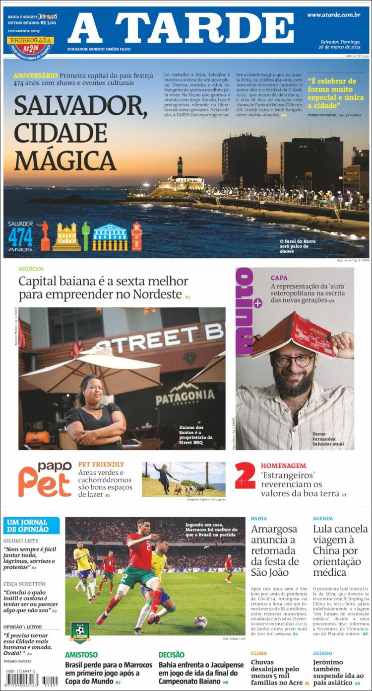 Portada de Diário A Tarde (Brasil)