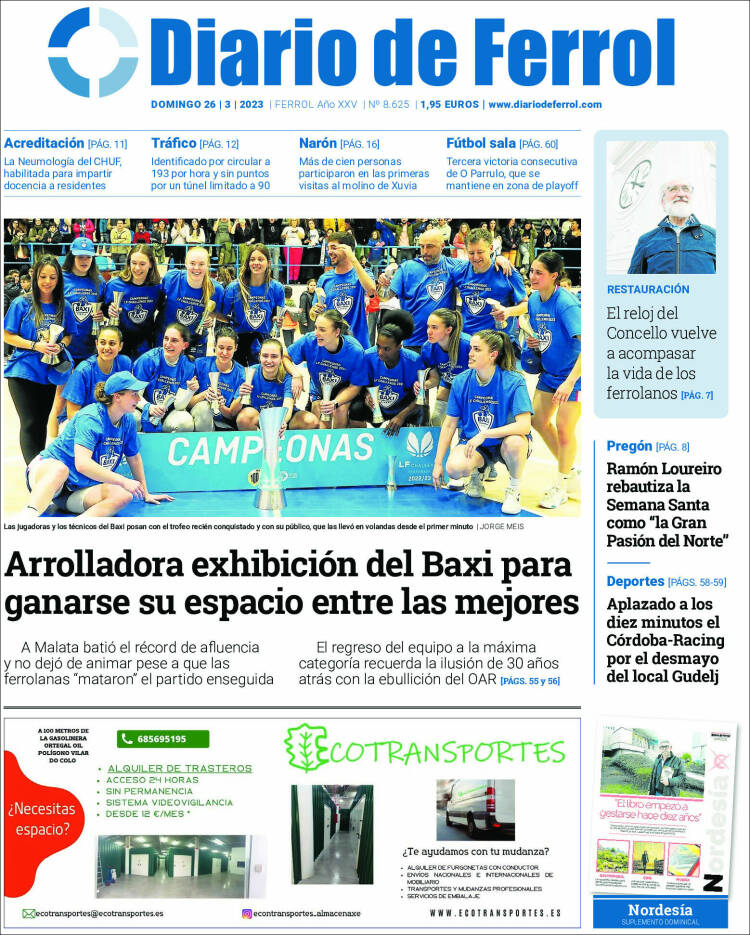 Portada de Diario de Ferrol (España)