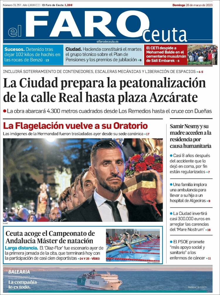 Portada de El Faro de Ceuta (España)
