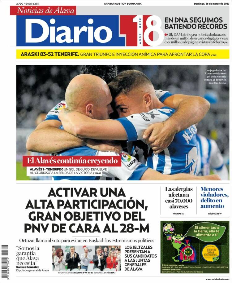 Portada de Noticias de Álava (España)