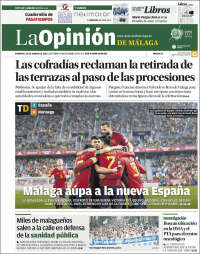 Portada de La Opinión de Málaga (España)