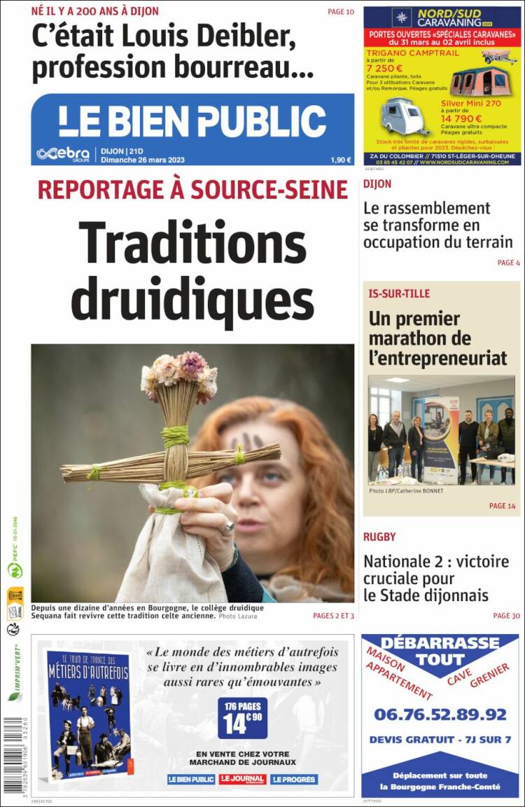 Portada de Le Bien Public (Francia)