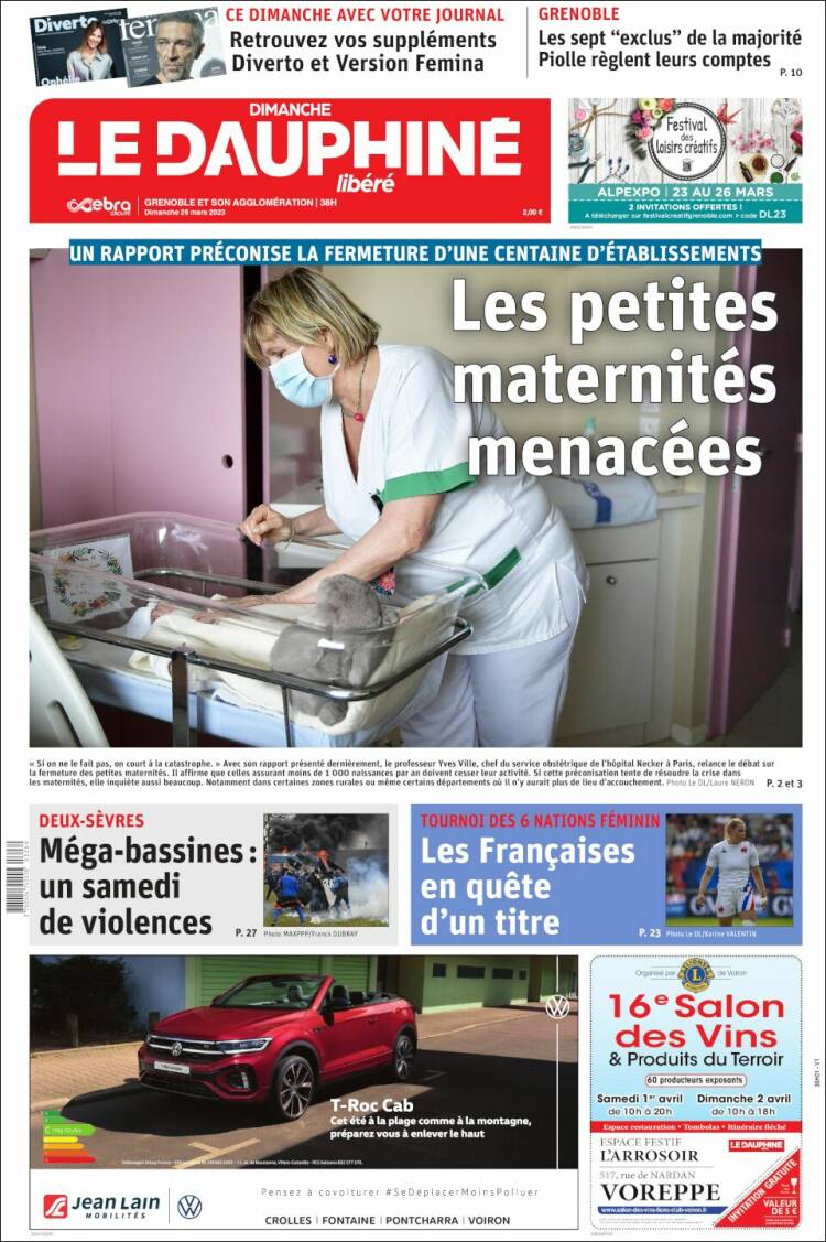 Portada de Le Dauphiné Libéré (Francia)