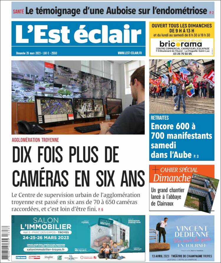 Portada de L'Est Eclair (Francia)