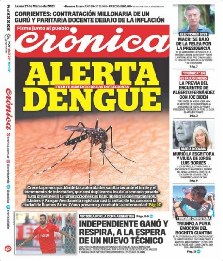 Portada de Crónica (Argentina)