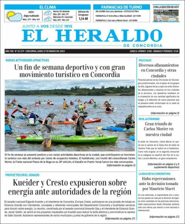 Portada de El Heraldo de Concordia (Argentina)