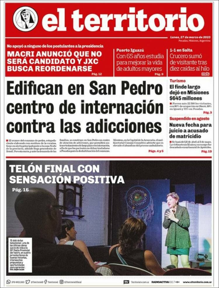Portada de El Territorio (Argentina)