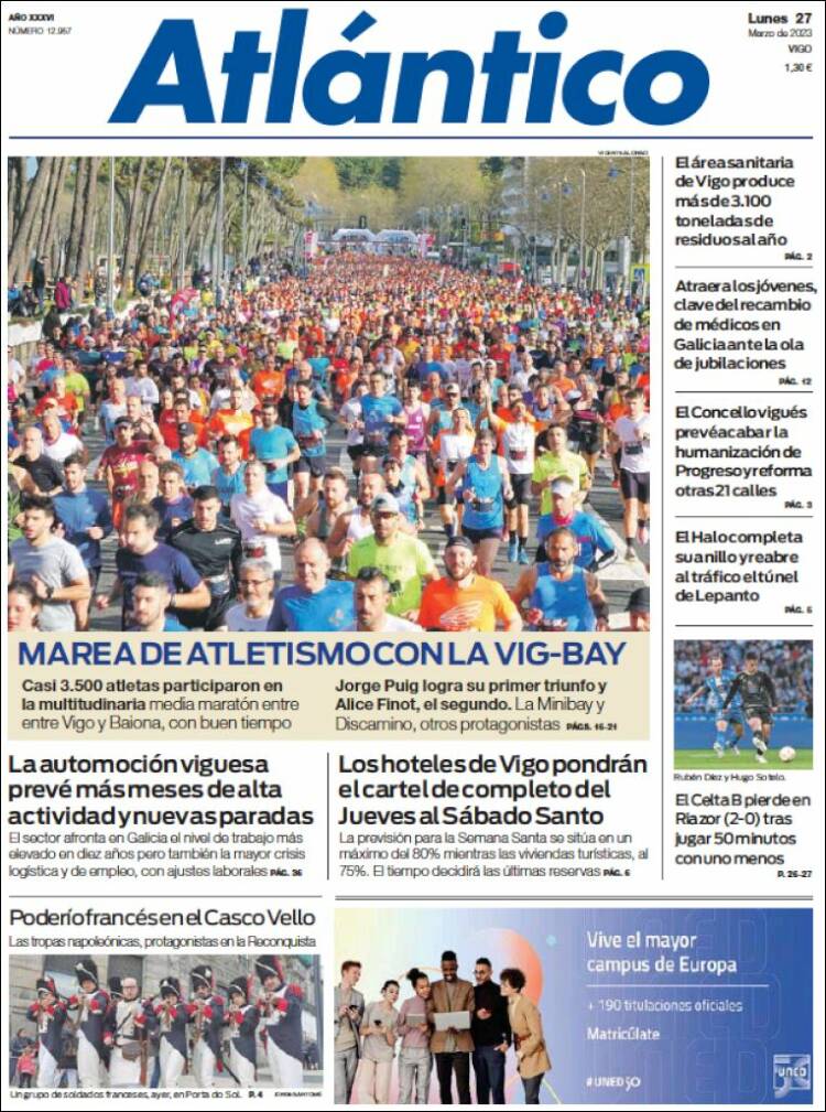 Portada de Atlántico Diario (España)