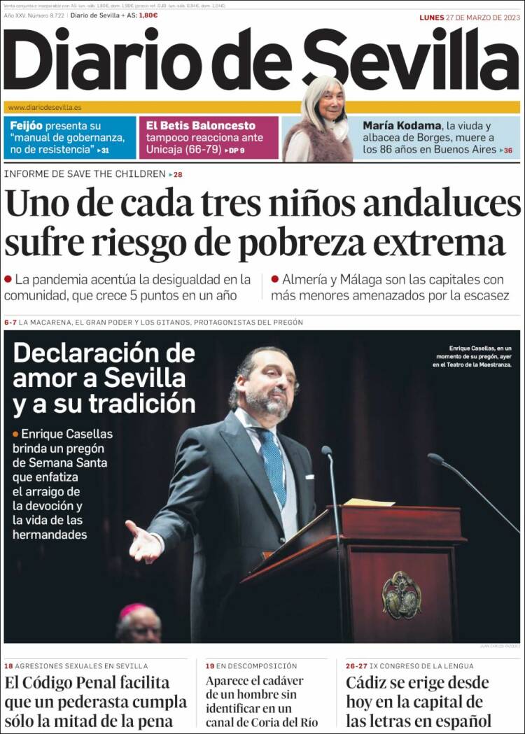 Portada de Diario de Sevilla (Spain)