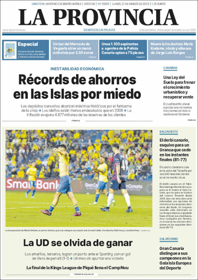 Portada de La Provincia (Spain)