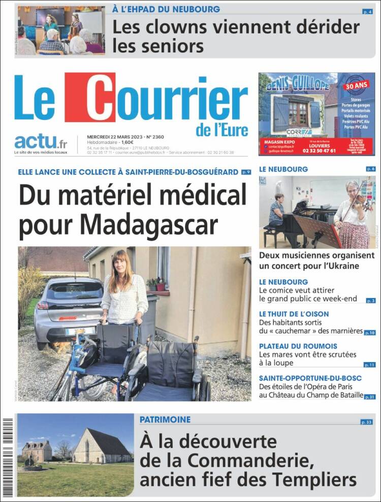 Portada de Le Courrier de l'Ouest (France)