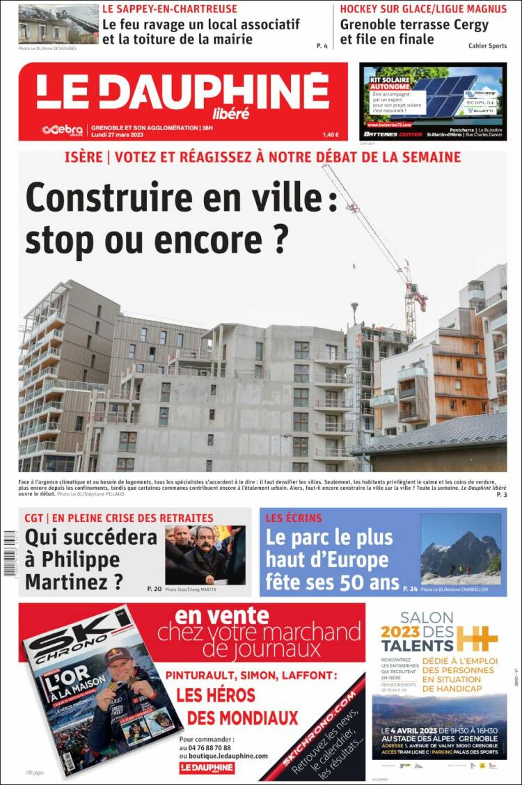 Portada de Le Dauphiné Libéré (France)