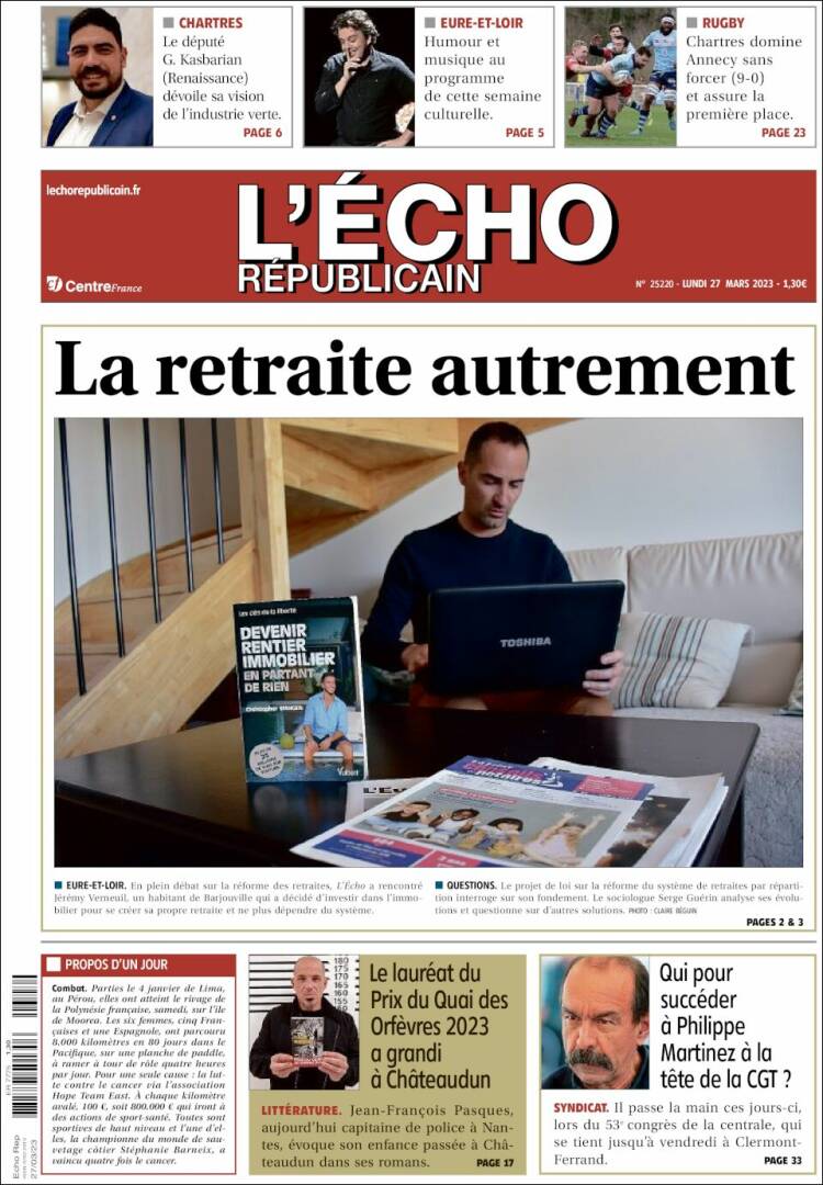 Portada de L'Echo Républicain (France)