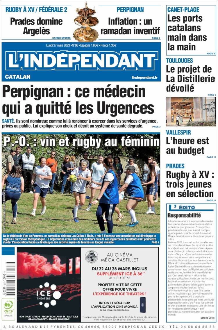 Portada de Le Indépendant (France)