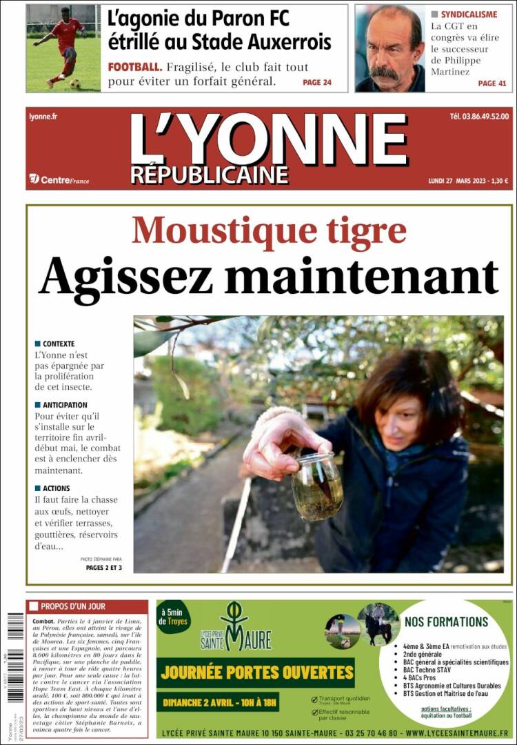 Portada de L'Yonne-Républicaine (France)