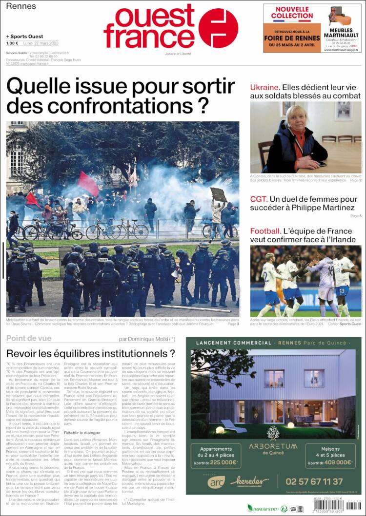 Portada de Ouest France (France)