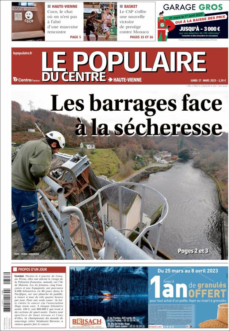 Portada de Le Populaire du Centre (France)