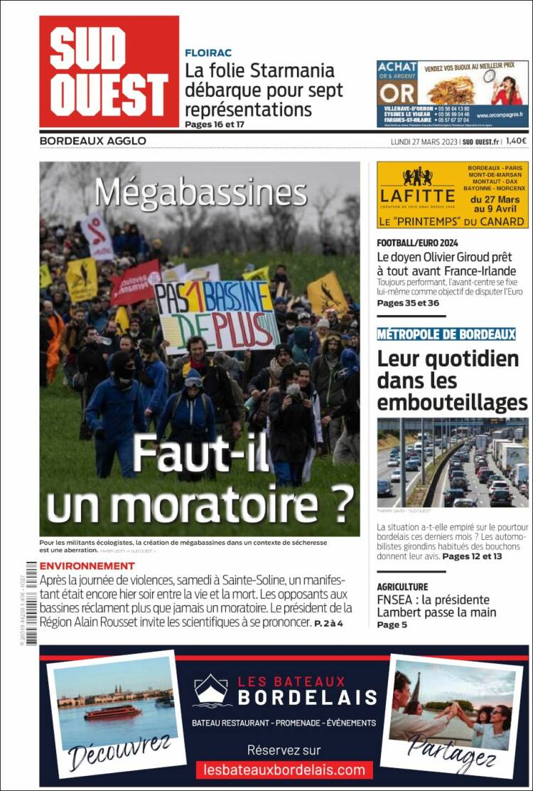 Portada de Sud Ouest (France)