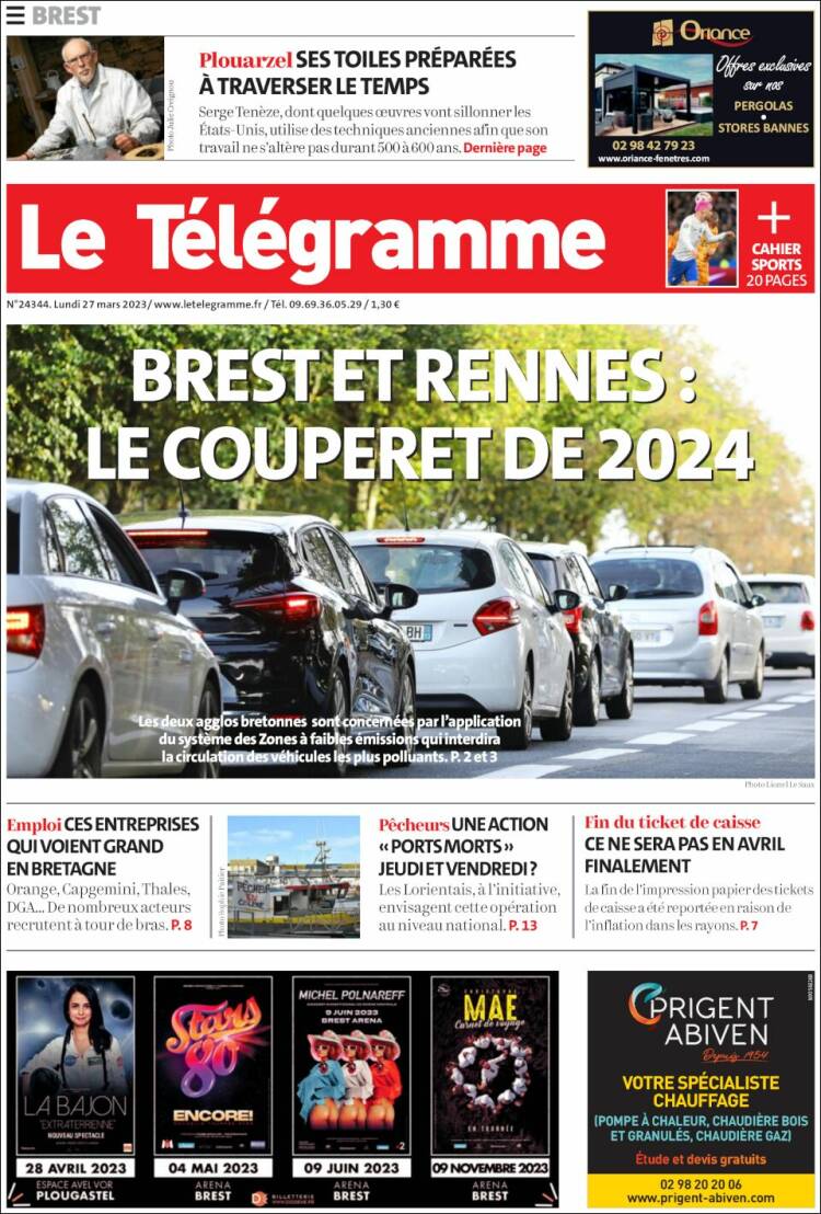 Portada de Télégramme (France)