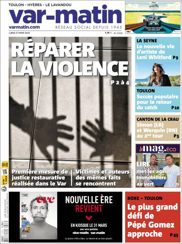 Portada de Var-Matin (France)