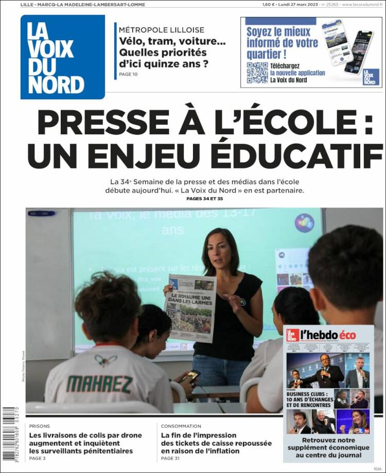 Portada de La Voix du Nord (France)