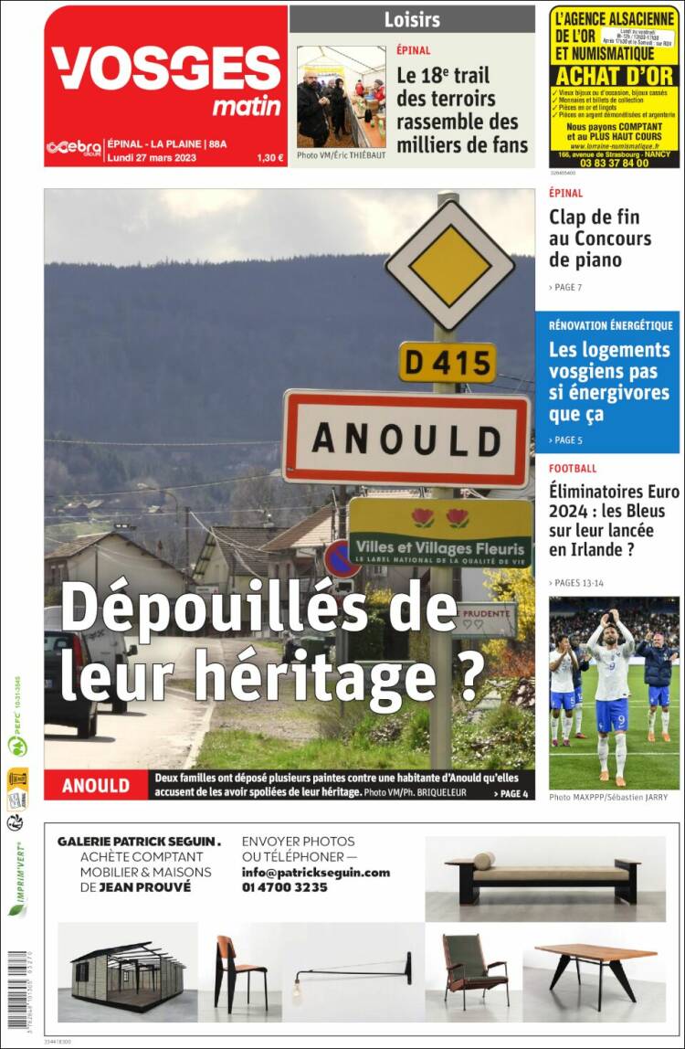 Portada de Vosges Matin (France)