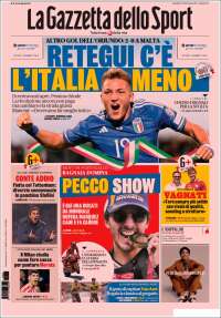 Portada de La Gazzetta dello Sport (Italia)