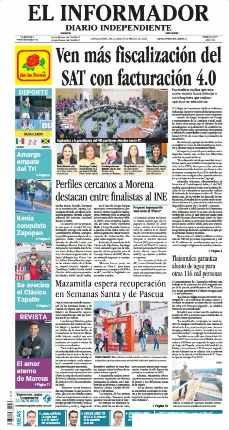 Portada de El Informador (Mexico)