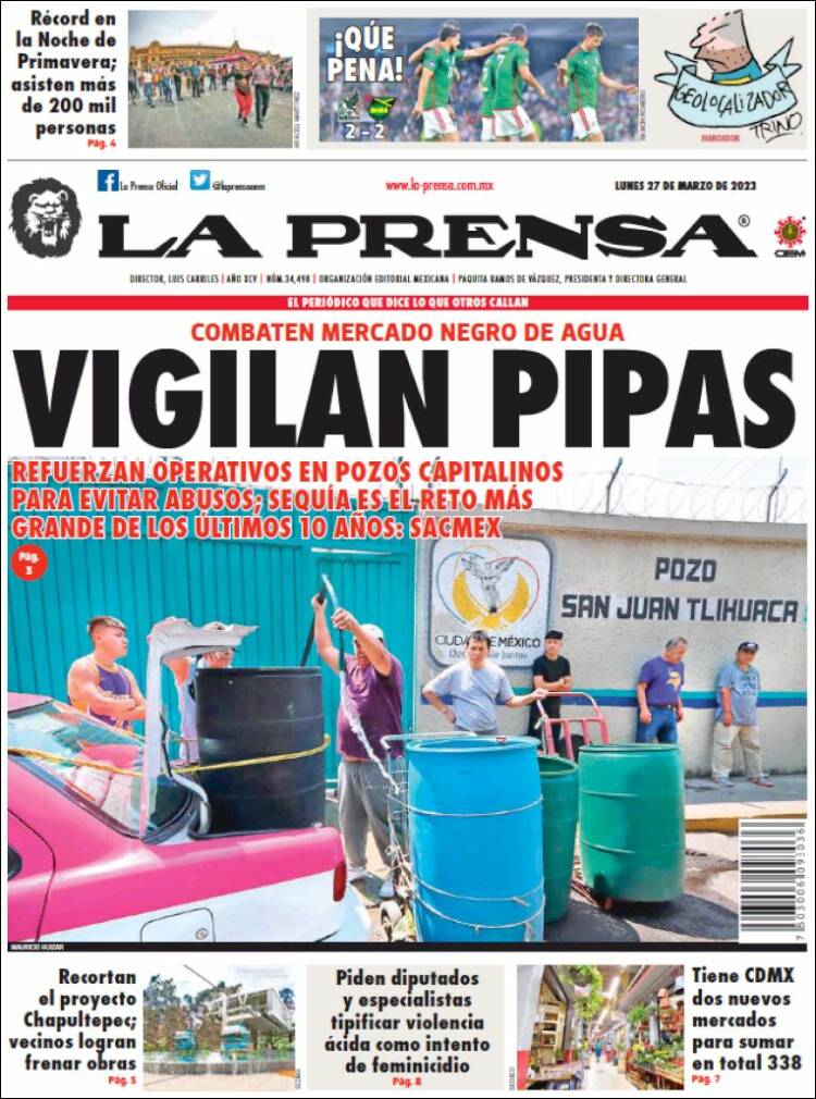 Portada de La Prensa (Mexico)