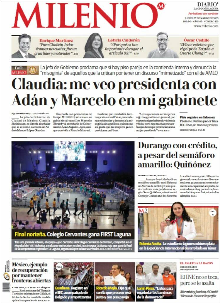 Portada de Milenio - Laguna (Mexico)