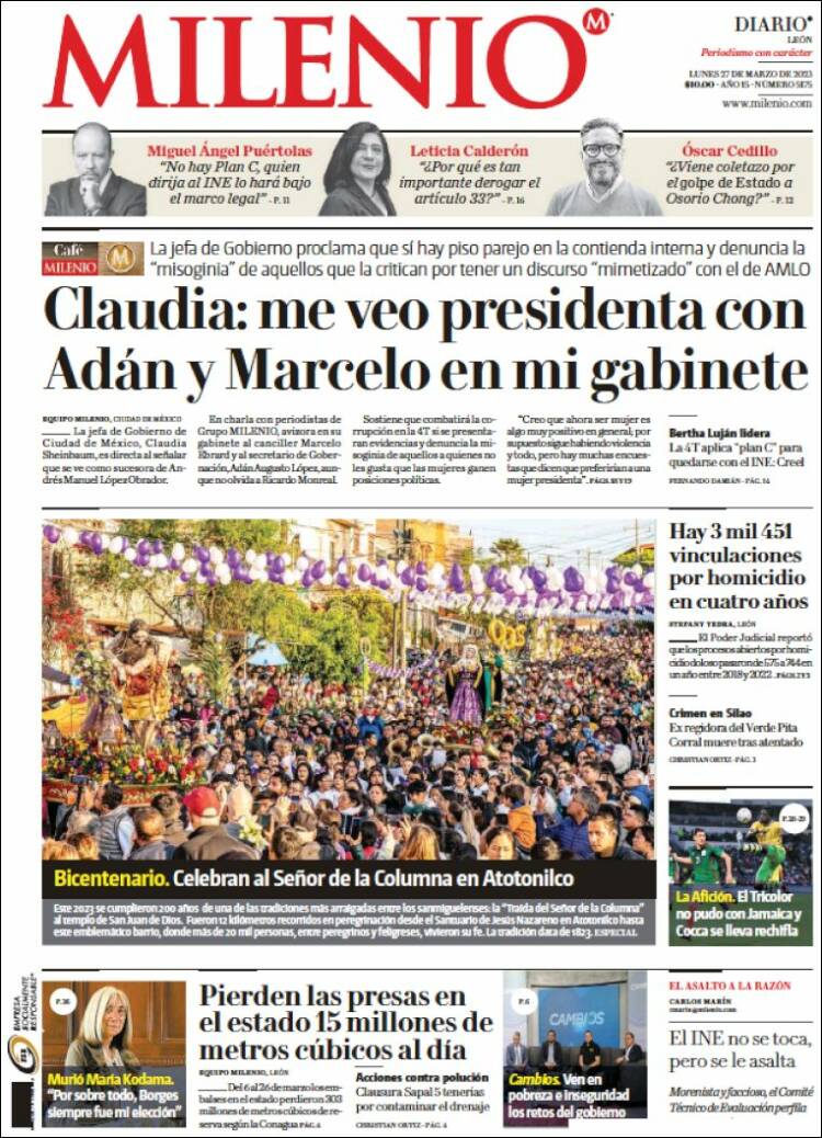 Portada de Milenio de León (Mexico)