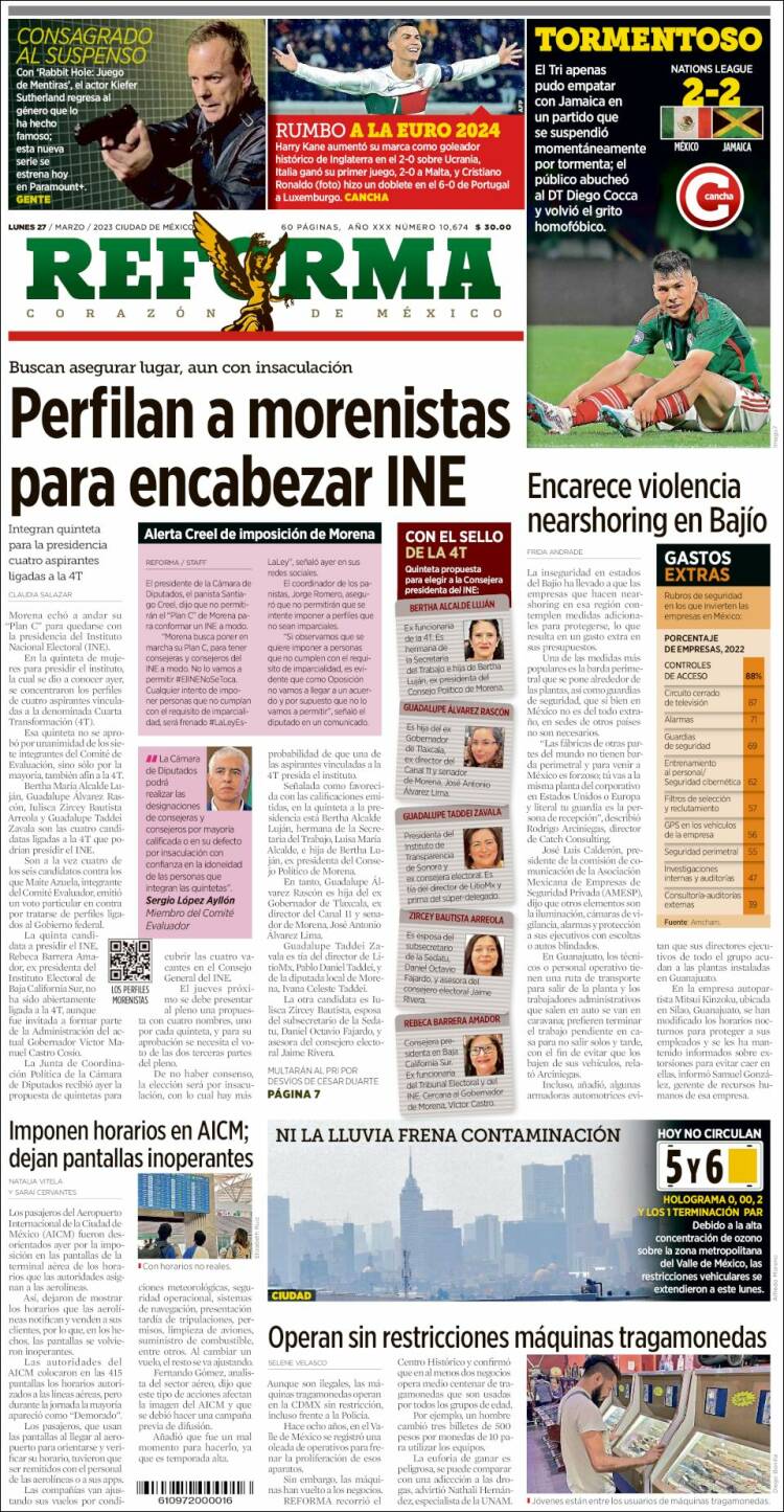 Portada de Reforma (Mexico)