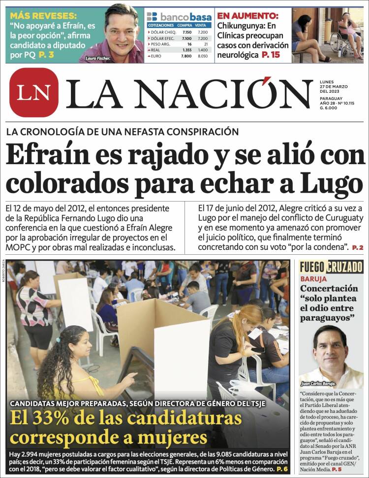 Portada de La Nación (Paraguay)