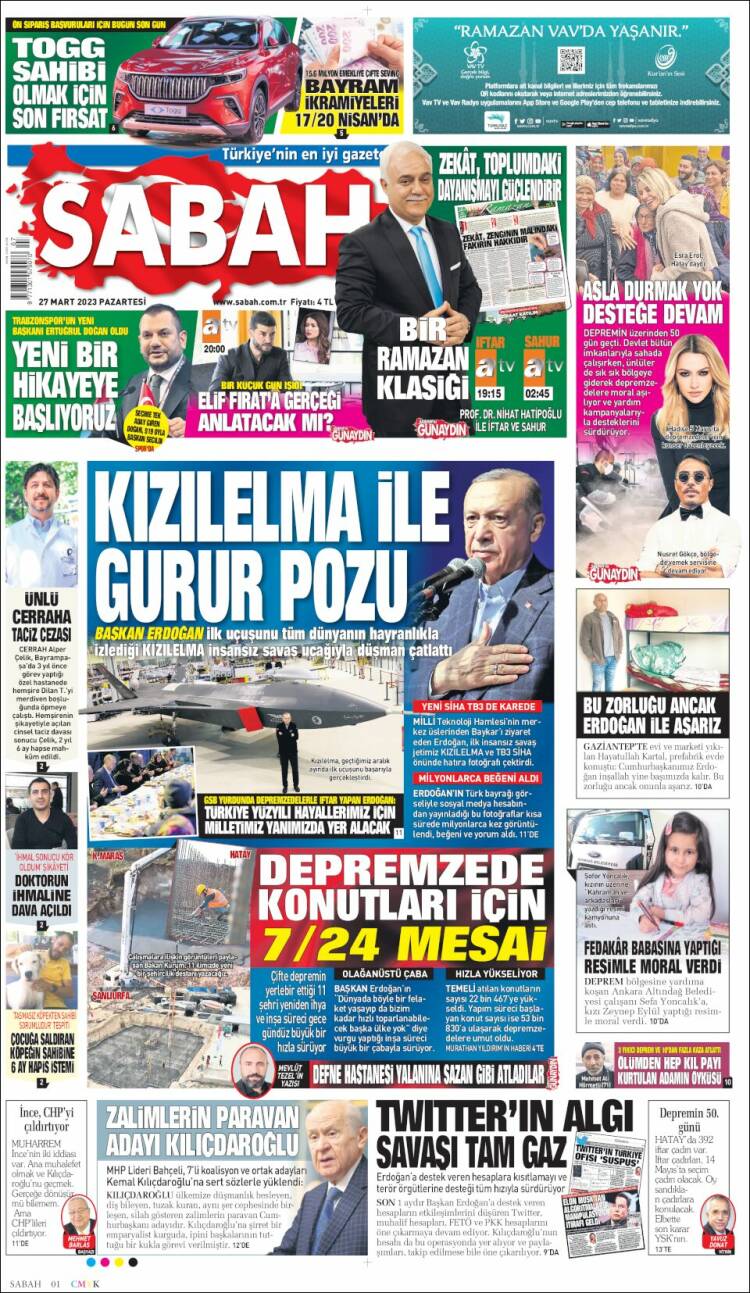 Portada de Sabah (Turquie)